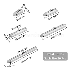 100Pcs 5 Size 304 Stainless Steel Slide On End Clasp Tubes&nbsp;STAS-UN0044-78