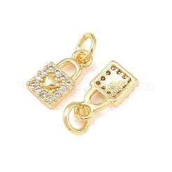 Brass Micro Pave Cubic Zirconia Pendants&nbsp;KK-B167-18G