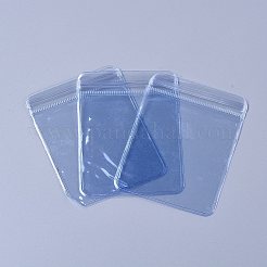 ミニサイズの透明な再封可能なプラスチック袋  ジップトップバッグ  ブルー  8x6x0.15cm&nbsp;OPP-WH0005-07A