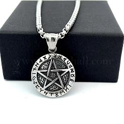 Retro 304 Stainless Steel Nordic Viking Star Pendant Necklaces for Men&nbsp;AA7658