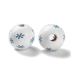 Printed Wood European Beads&nbsp;WOOD-Z002-08F