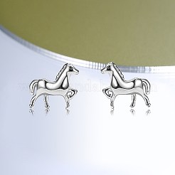 Anti-Tarnish Rhodium Plated Sterling Silver Stud Earrings&nbsp;EJEW-BB67168-P