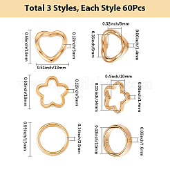 180Pcs 3 Styles CCB Plastic Bead Frame&nbsp;CCB-SP0001-08G