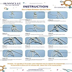 DIY Handmade Woven Cotton Bohemian Style Keychain Making Kits&nbsp;DIY-SC0028-16
