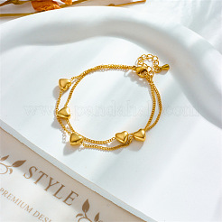 304 Stainless Steel Curb Chain Double-layered Bracelets&nbsp;WG76D98-01