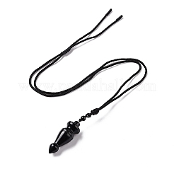 Gemstone Pendulum Shape Pendant Necklace with Nylon Cord for Women&nbsp;G-A210-07