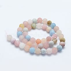 Natural Morganite Beads Strands&nbsp;G-E365-03-6mm