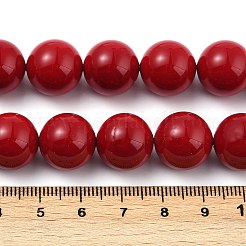 シェルパールビーズ連売り  洗練された  ラウンド  染め  暗赤色  14~14.5mm  穴：0.8mm  約28個/連  15.59''（39.6センチメートル）&nbsp;BSHE-XCP0001-45