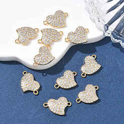 SHEGRACE Brass Micro Pave Clear Cubic Zirconia Connector Charms&nbsp;XGRQ3K054-563G