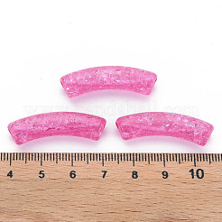 クリアクラックアクリルビーズ  カーブチューブ  サクランボ色  32x8x10mm  穴：1.6mm  約330個/500g&nbsp;CACR-S009-001A-N82