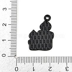 ハロウィンアロイエナメルペンダント  ブラック  ろうそく  23x15.5x1mm  穴：1.6mm&nbsp;ENAM-P259-01G-EB