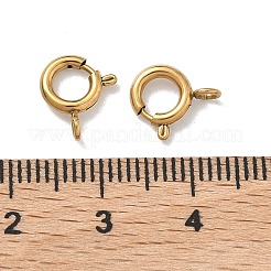 304ステンレススチールスプリングリング留め金  イオンプレーティング（ip）  18KGP本金メッキ  10x8.5x3mm  穴：1.6mm&nbsp;STAS-Z184-01G