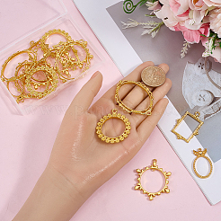 20Pcs 5 Styles Alloy Open Back Bezel Link Rings&nbsp;FIND-SP0006-07