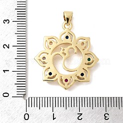 Brass Micro Pave Cubic Zirconia Pendants&nbsp;KK-H529-28G