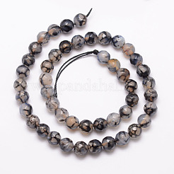 Natural Dragon Veins Agate Bead Strands&nbsp;G-K166-07F-8mm-04