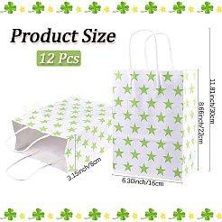 Kraft Paper Star Printed Bags with Handles&nbsp;ABAG-WH20013-08A