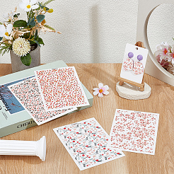 4Pcs 4 Styles Flower Pattern Ceramics Clay Water Transfer Paper&nbsp;DIY-PH0030-31