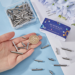 96Pcs 6 Size 304 Stainless Steel Slide On End Clasp Tubes&nbsp;STAS-SC0007-72