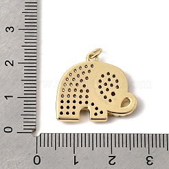 Brass Micro Pave Cubic Zirconia Pendants&nbsp;KK-K419-02G