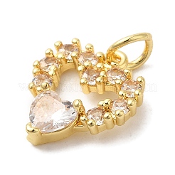 Brass Micro Pave Cubic Zirconia Pendants&nbsp;KK-C072-41G