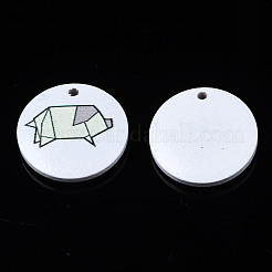 Printed Natural Wood Pendants&nbsp;WOOD-T021-55