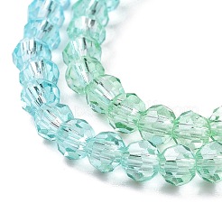 10 Strands Transparent Gradient Color Glass Beads Strands&nbsp;GLAA-CJ0002-09B