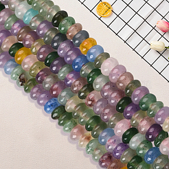 2連売り染め天然白翡翠ビーズ連売り  ロンデル  ミックスカラー  4.5x2.5~3mm  穴：0.8mm  約142~148個/連  14.57~14.96''（37~38センチメートル）&nbsp;G-PA0001-85