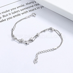 925 Sterling Silver Box Chain Multi-strand Bracelets&nbsp;FS-WGFF458-01