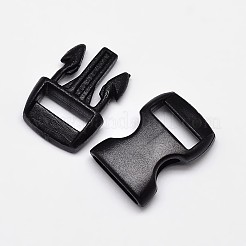 POMプラスチックサイドリリースバックル  サバイバルブレスレットの留め金  ブラック  30x15x7mm  穴：3x10mm&nbsp;KY-J001-06A-01