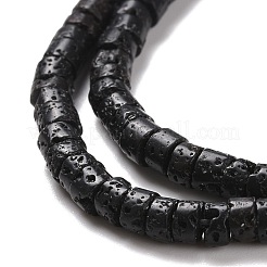 天然溶岩岩ビーズ連売り  フラットラウンド/ディスク  4x2mm  穴：0.7mm  約148個/連  15.08~15.16''（38.3~38.5センチメートル）&nbsp;G-M394-03B