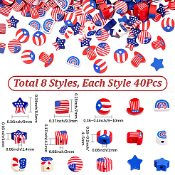 320Pcs 8 Styles Independence Day Handmade Polymer Clay Beads&nbsp;CLAY-SP0001-19