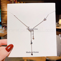 Alloy Crystal Rhinestone Moon Pendant with Star Tassel Necklaces for Women&nbsp;FS-WGD2029-01