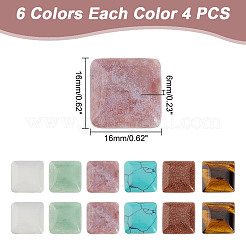 24Pcs 6 Styles Natural & Synthetic Mixed Gemstone Cabochons&nbsp;G-AR0005-68
