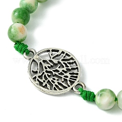 Natural Dyed White Jade Braided Bead Bracelets&nbsp;BJEW-JB09856-01