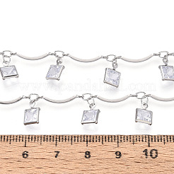 Brass Glass Scalloped Bar Chains&nbsp;CHC-T018-09P