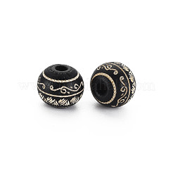 Painted Natural Wood Beads&nbsp;WOOD-T021-56