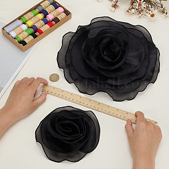 2Pcs 2 Styles Organza Flower Brooches&nbsp;JEWB-FG0001-58A