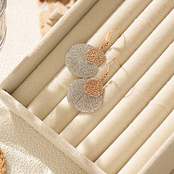 Two Tone Brass Dangle Earrings&nbsp;WG3727D-01