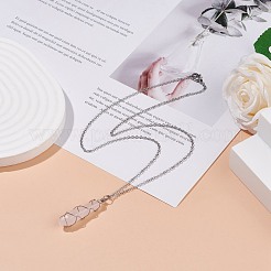 Natural Gemstone Bullet Pendant Necklaces&nbsp;NJEW-JN03870