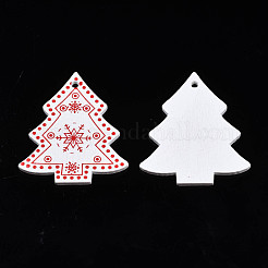 Christmas Theme Spray Painted Wood Pendants&nbsp;WOOD-N005-52A