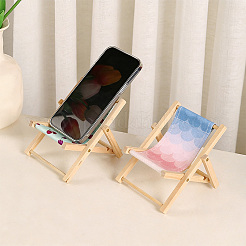 4Pcs 4 Colors Polyester & Wood Mini Chair Shape Cell Phone Stand&nbsp;AJEW-CP0012-32A