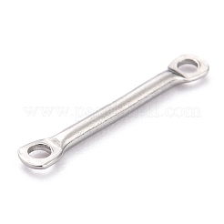 変色しにくい201ステンレススチールリンクコネクター  バーリンク  ステンレス鋼色  15x1.3x1mm  穴：1.2mm&nbsp;STAS-B011-01B-P