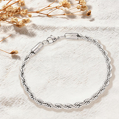 1Pc 5MM 304 Stainless Steel Rope Chain Bracelets for Women&nbsp;BJEW-DJ0001-85