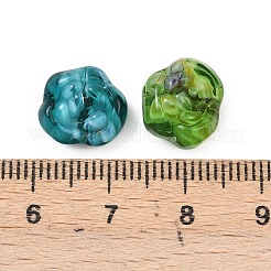 手作りランプワークビーズ  花バラ  ミックスカラー  10.5x12x7.5~8mm  穴：1mm&nbsp;LAMP-F042-03