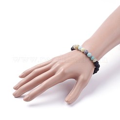 Natural Flower Amazonite Stretch Bracelets&nbsp;BJEW-JB03422-02