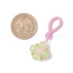 Baking Paint Imitation Jade Glass Woven Clover Pendant Decorations&nbsp;HJEW-JM03148-05