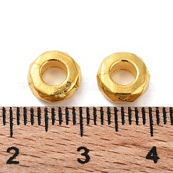 チベット風合金ビーズ  カドミウムフリー＆鉛フリー  リング  多面カット  アンティーク黄金  7.5x7.5x3mm  穴：3.8mm  約1612個/1000g&nbsp;FIND-Q094-24AG