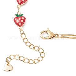 3Pcs 3 Styles Brass Enamel Link Chains Bracelets&nbsp;BJEW-JB13148