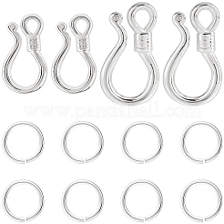 4Pcs 2 Styles 925 Sterling Silver Hook Clasps&nbsp;STER-BBC0009-43