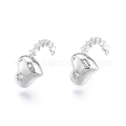 Brass Micro Pave Clear Cubic Zirconia Pendants&nbsp;KK-C006-17P